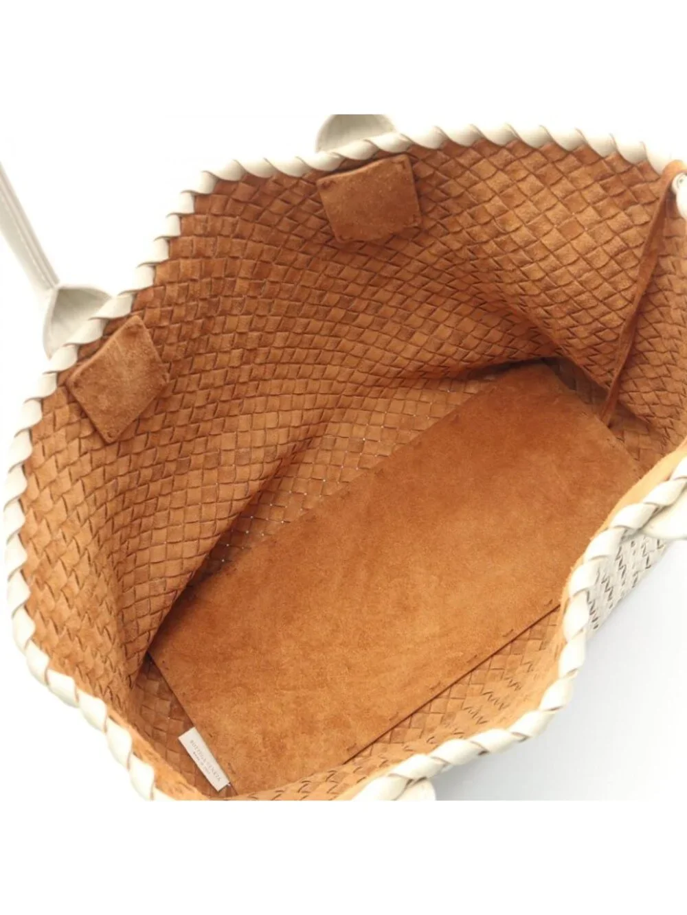 Bottega Veneta Tote Cover PM Intrecciato Off White Leather Small
